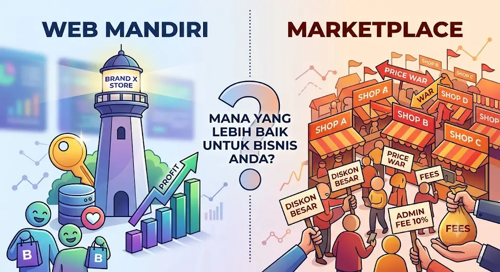 Bikin Website Sendiri vs Marketplace: Pilihan Terbaik untuk Bisnis Anda